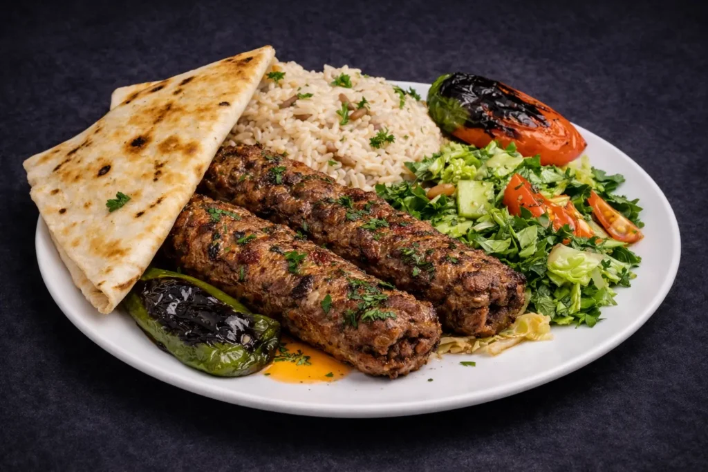 Chicken Adana Kebab at Lokum Restaurant & Bakery, Boldly seasoned ground chicken kebab, flame-grilled (Myrtle Beach, SC)